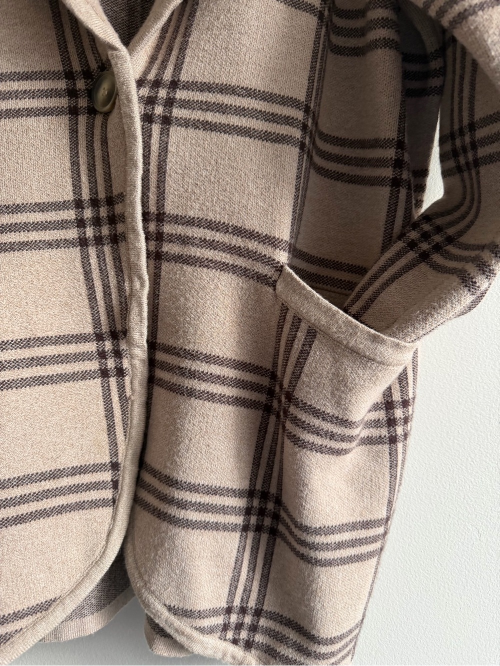 Dreamers by Debut Plaid Knit Blazer Cardigan | XS (Oversized Fit) - Picture 5 of 9